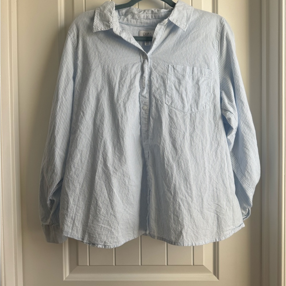 NWOT Croft and Barrow Petite Striped Button Up Shirt